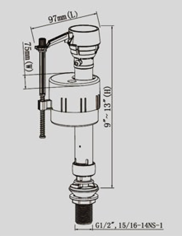 Adjustable Pin Design Fill valve Buy floatless fill valve, toilet
