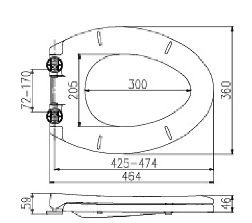 American Elongate Design TOILET SEAT BP0207TB 