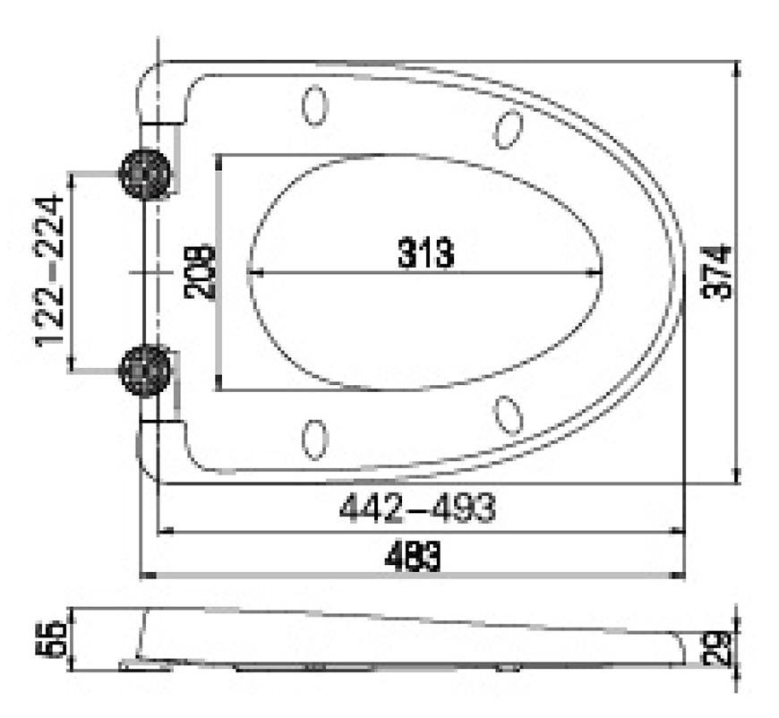 Weighty V Shape, Strong and Nice TOILET SEAT BP0203TB 