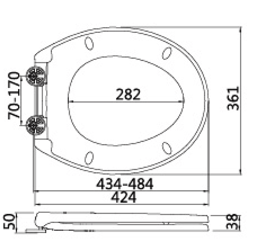 Amercian Shape Design PP Toilet Seat BP0221TB 