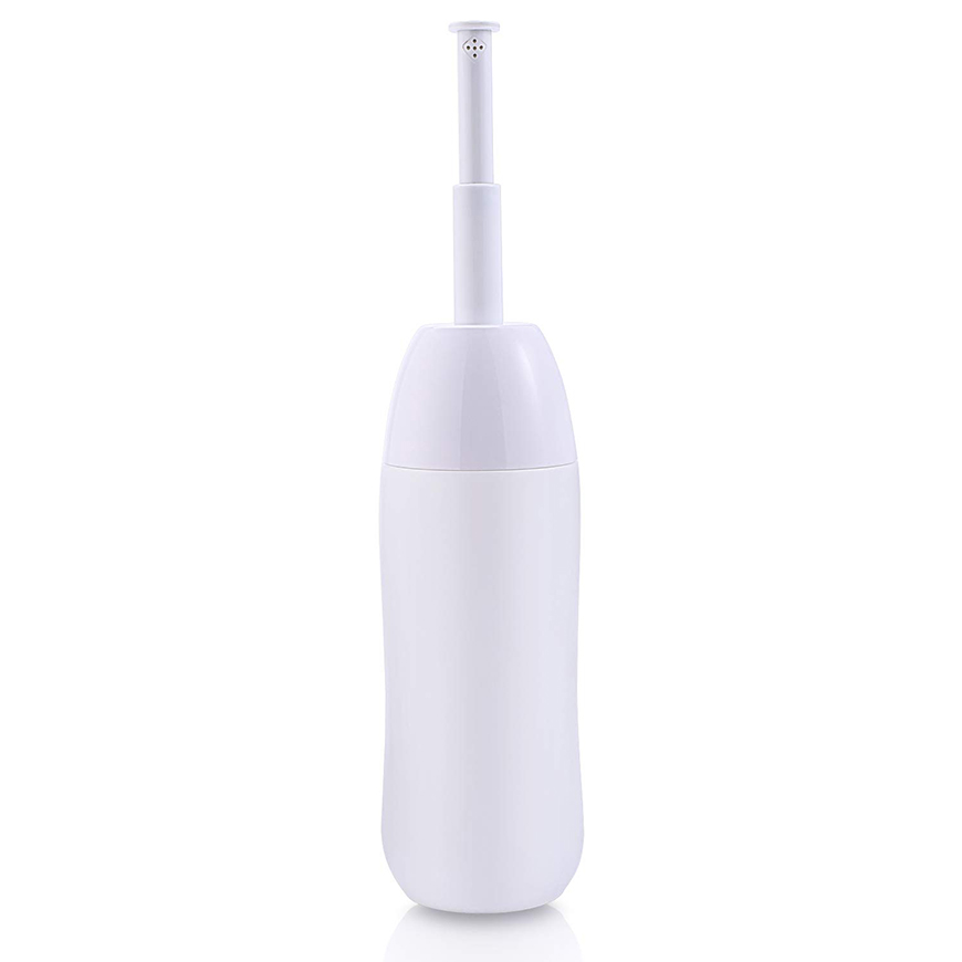 400ML Round Portable Bidet with Retractable Nozzle White Color X001